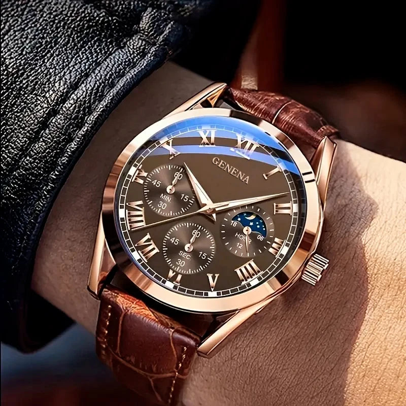 Reloj de cuarzo informal y de negocios para hombre.